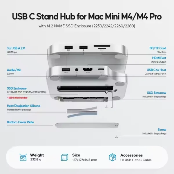 Mac Mini M4 or M4 Pro Docking Station